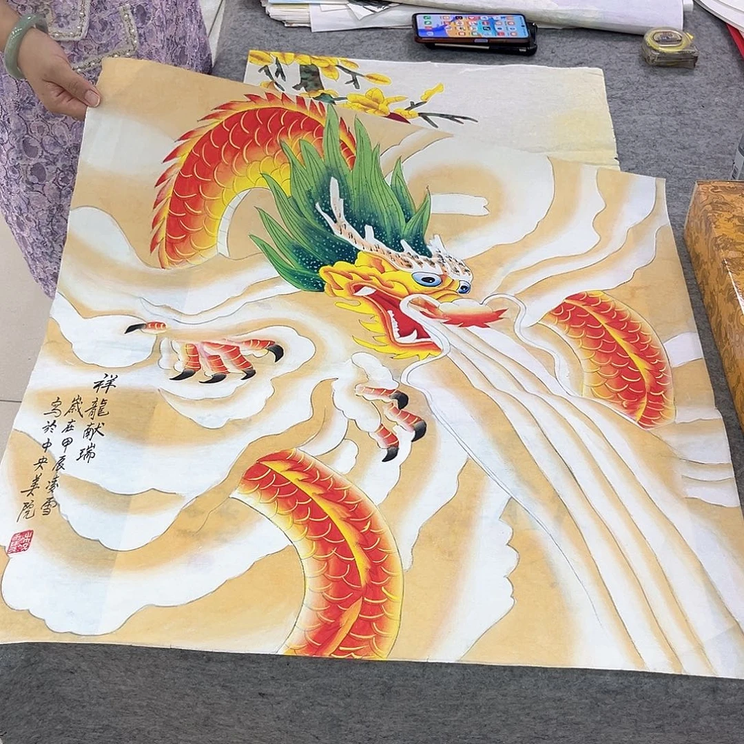 国画纯手工山水花鸟