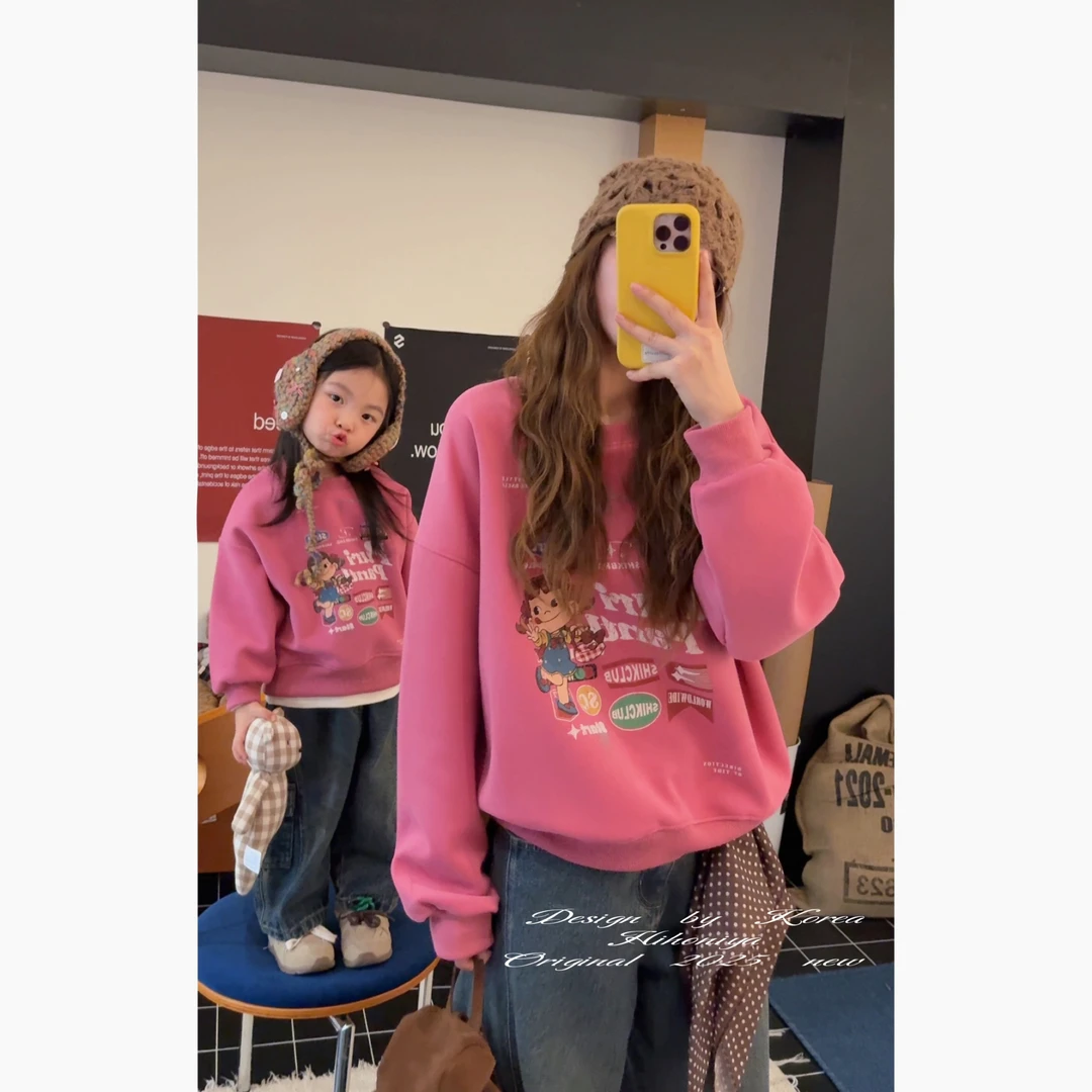 【奶糖妹妹】二Hihoniya~2025秋季亲子卡通印花bu二家可爱纯棉卫衣