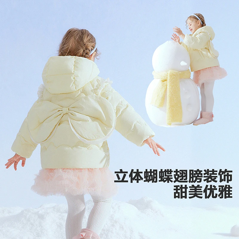 笛莎90绒羽绒服儿童秋冬保暖外套立体蝴蝶结甜美洋气-132556516