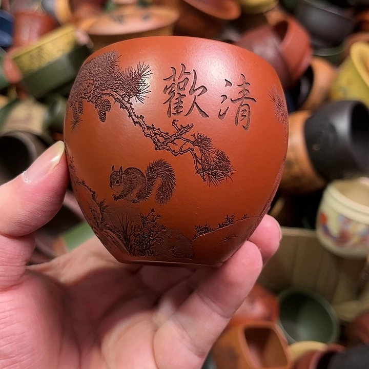 紫砂茶杯全手工紫砂主人杯