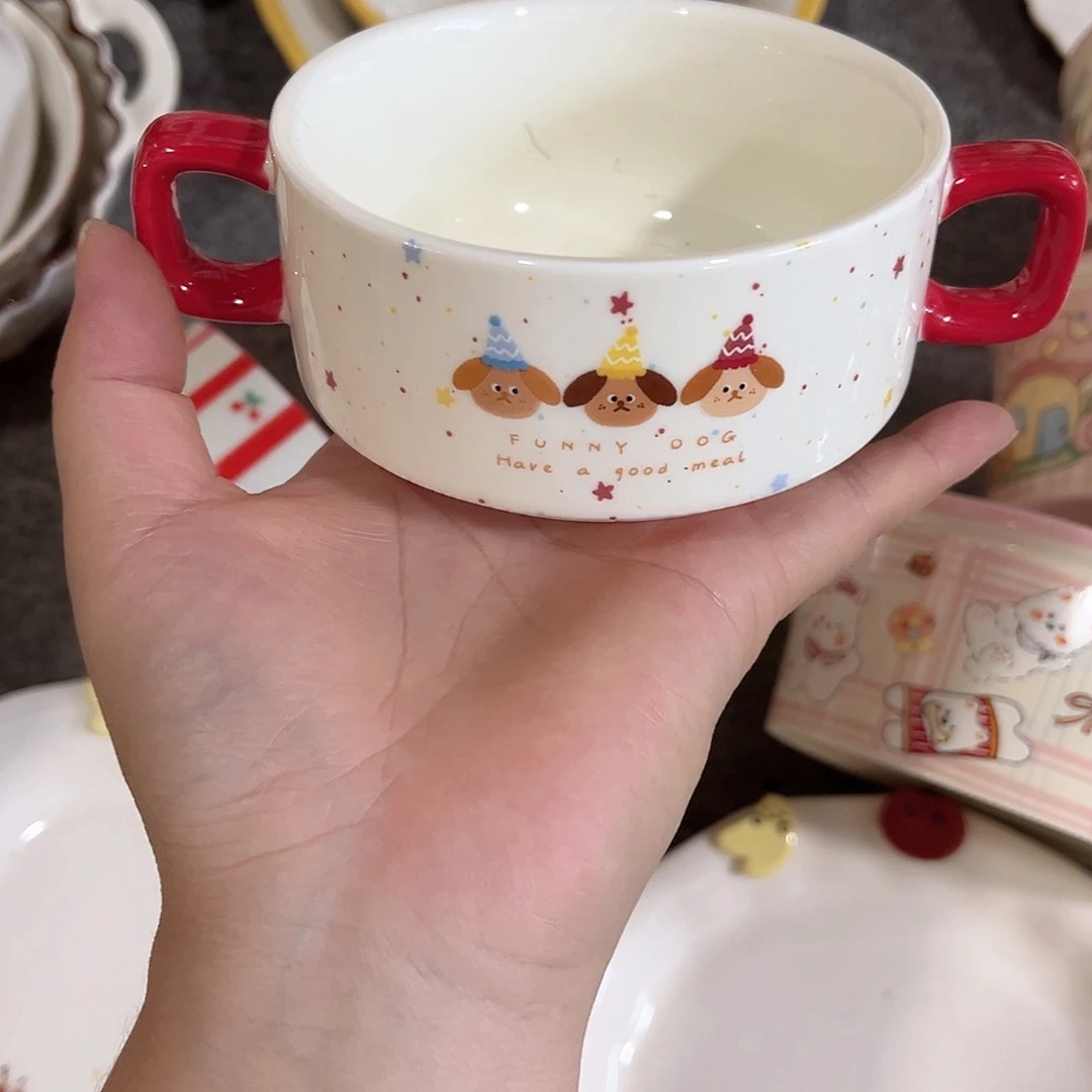 双耳4寸陶瓷餐具陶瓷