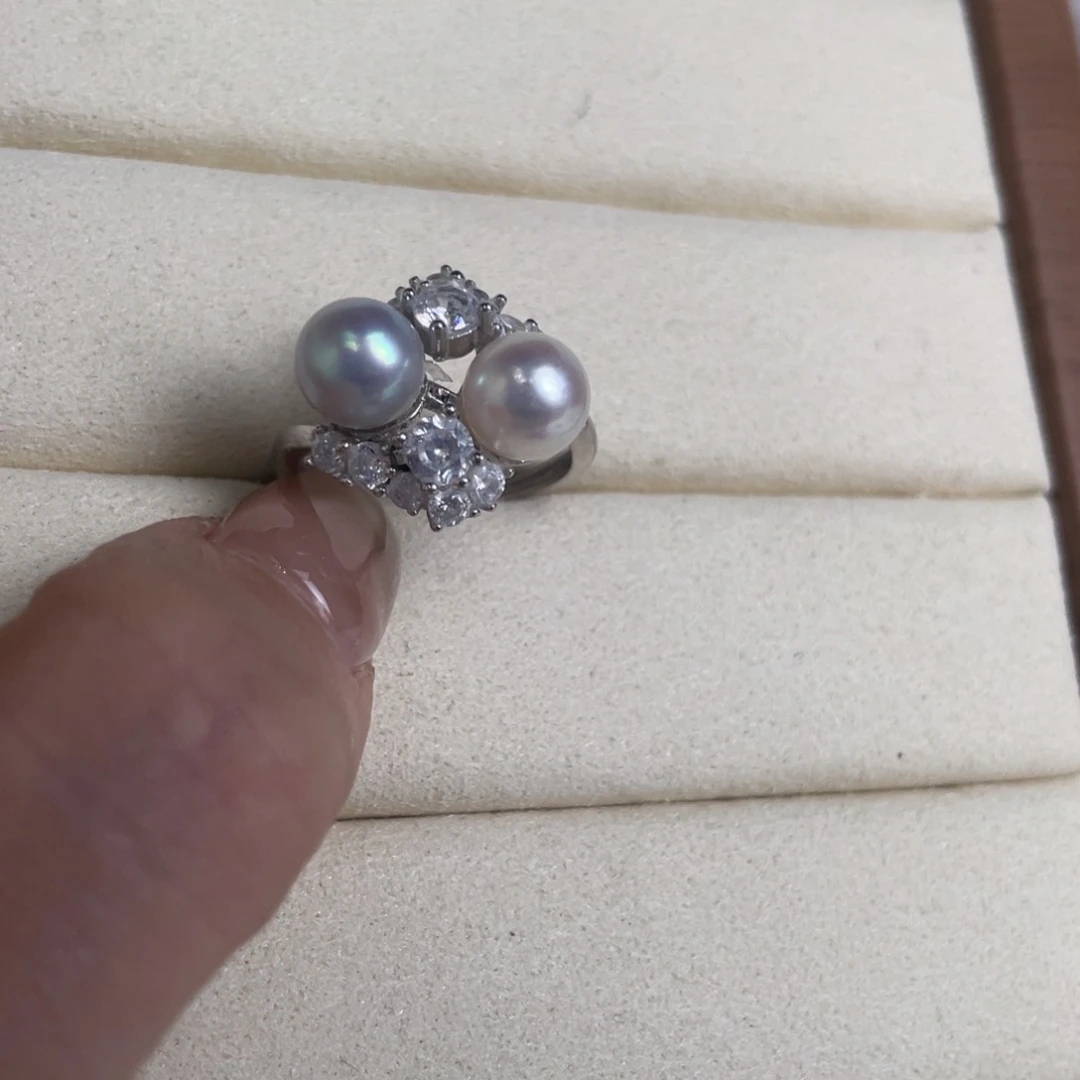 银S925镶嵌海水珍珠戒指