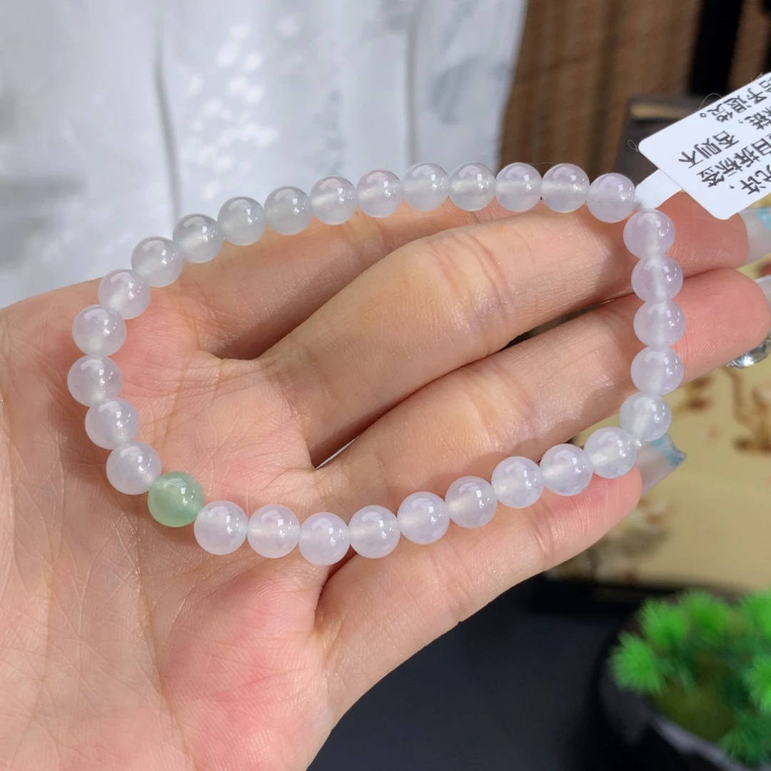 未镶嵌手链翡翠卡6冰胶白月光手串