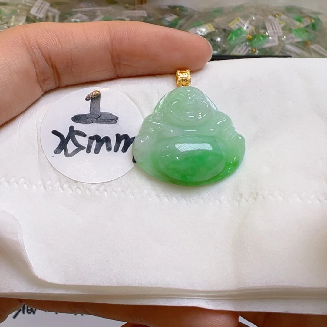 吊坠(不含链)18K金镶嵌翡翠