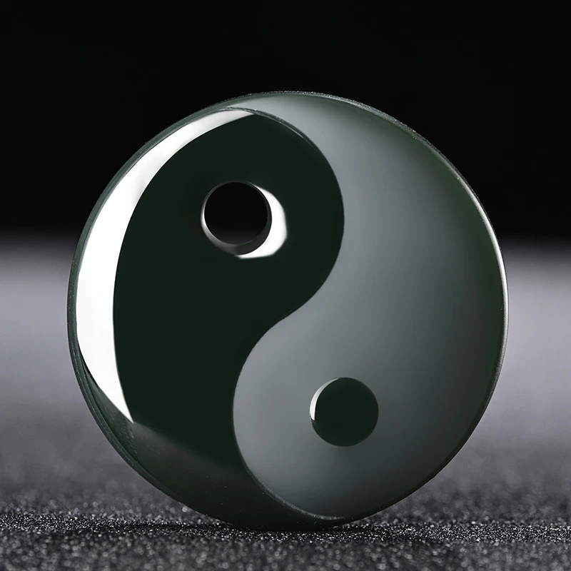 天然和田玉青玉太极平安扣玉牌吊坠男士女款玉佩玉器项坠