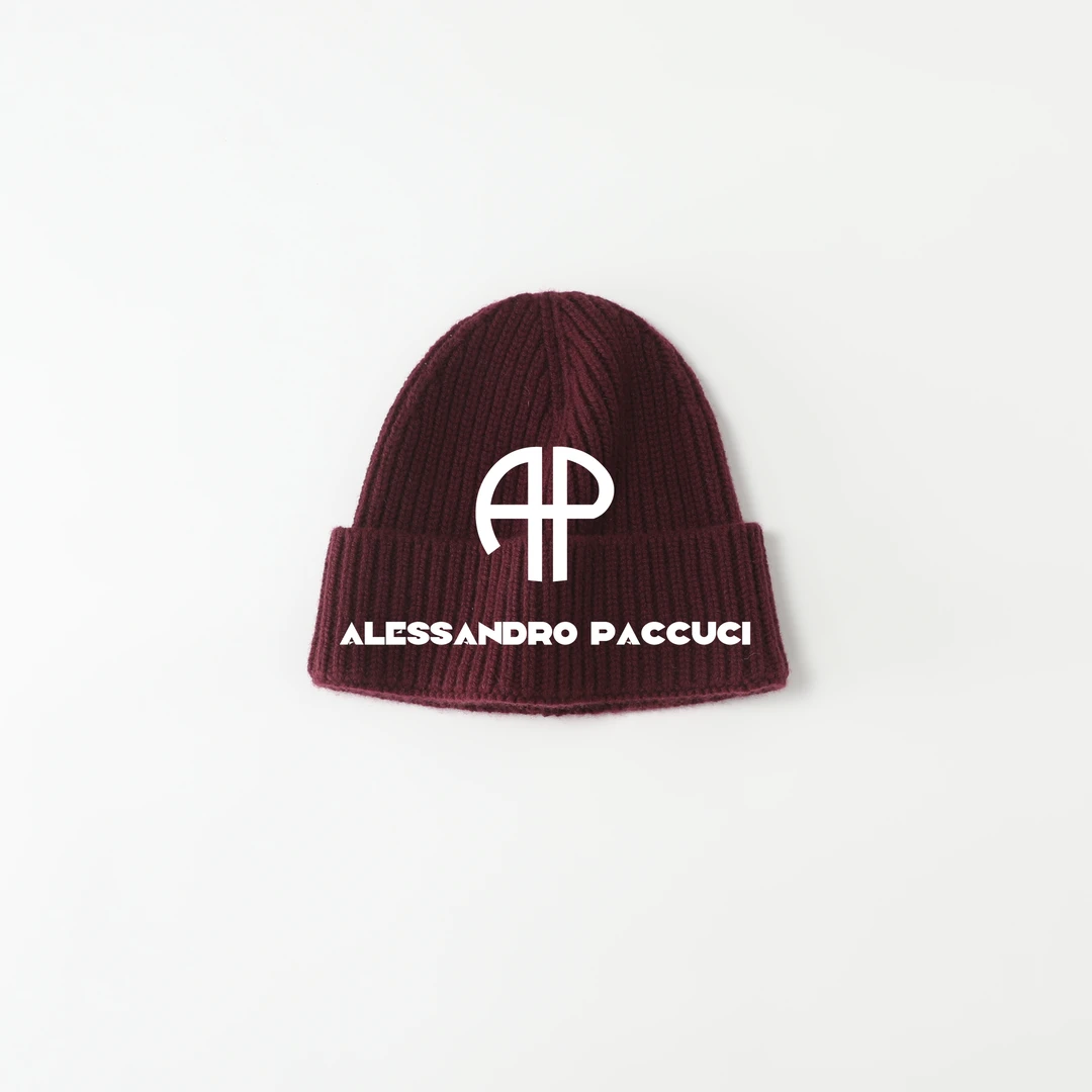 AP洛哥54155AM 【奶奶帽】两色100山羊绒拉绒罗纹保暖针织帽子