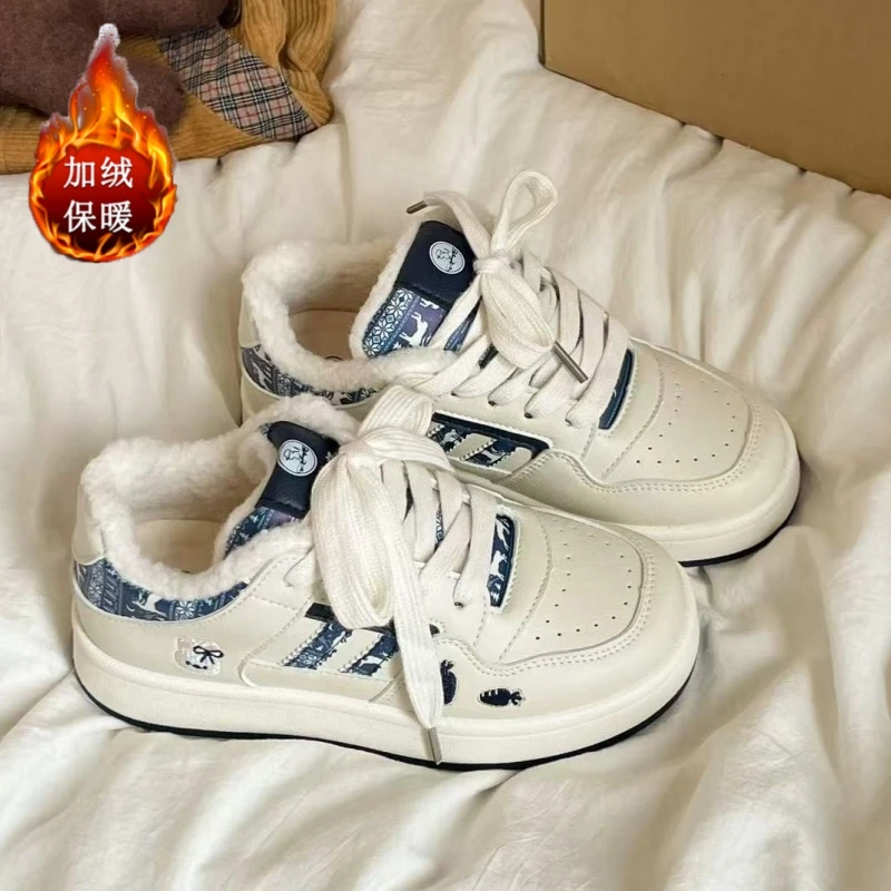 ABC女童鞋子保暖加绒运动鞋新款中大童女孩2025潮款儿童童鞋韩系