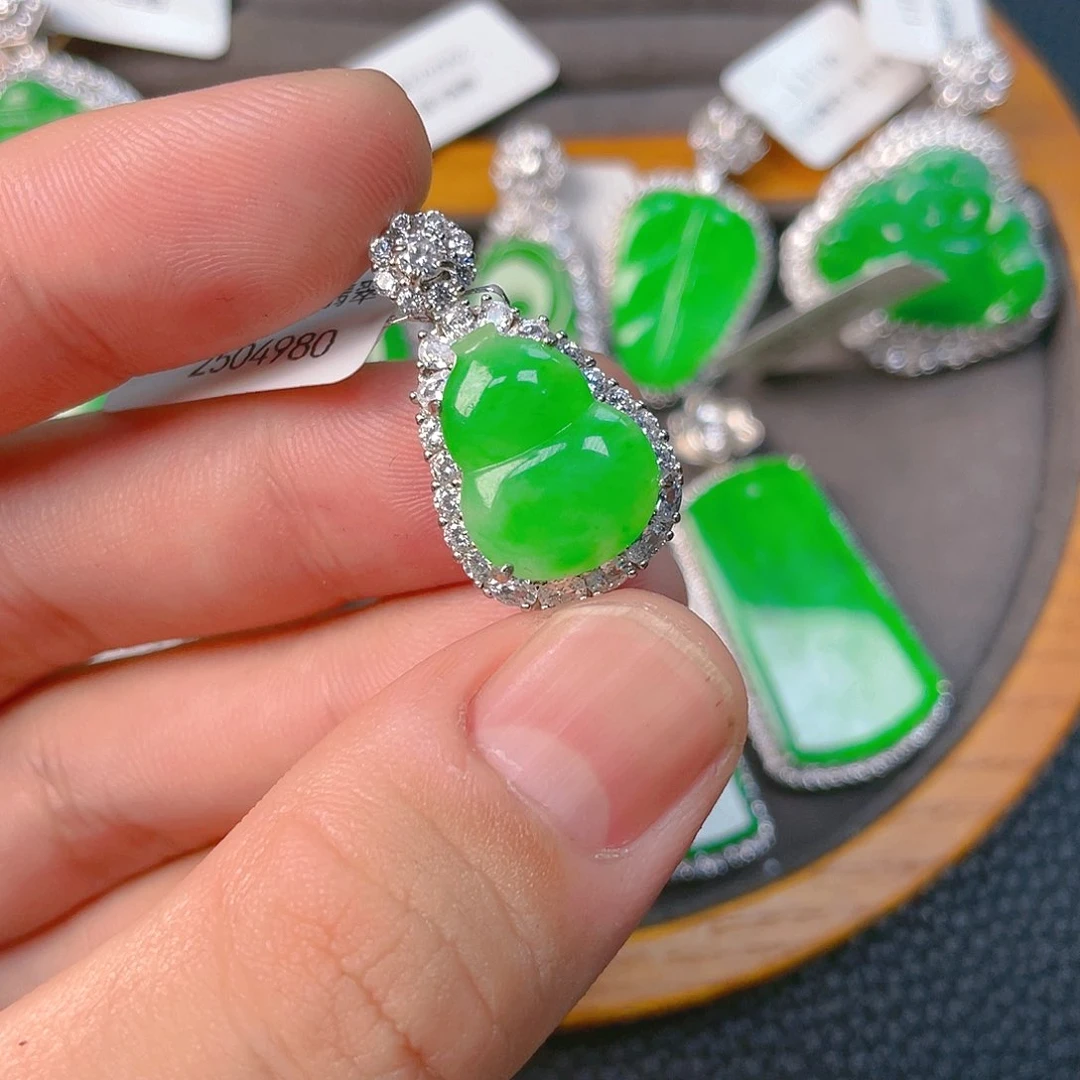 【闪购商品】翡翠银S925镶嵌吊坠(不含链)