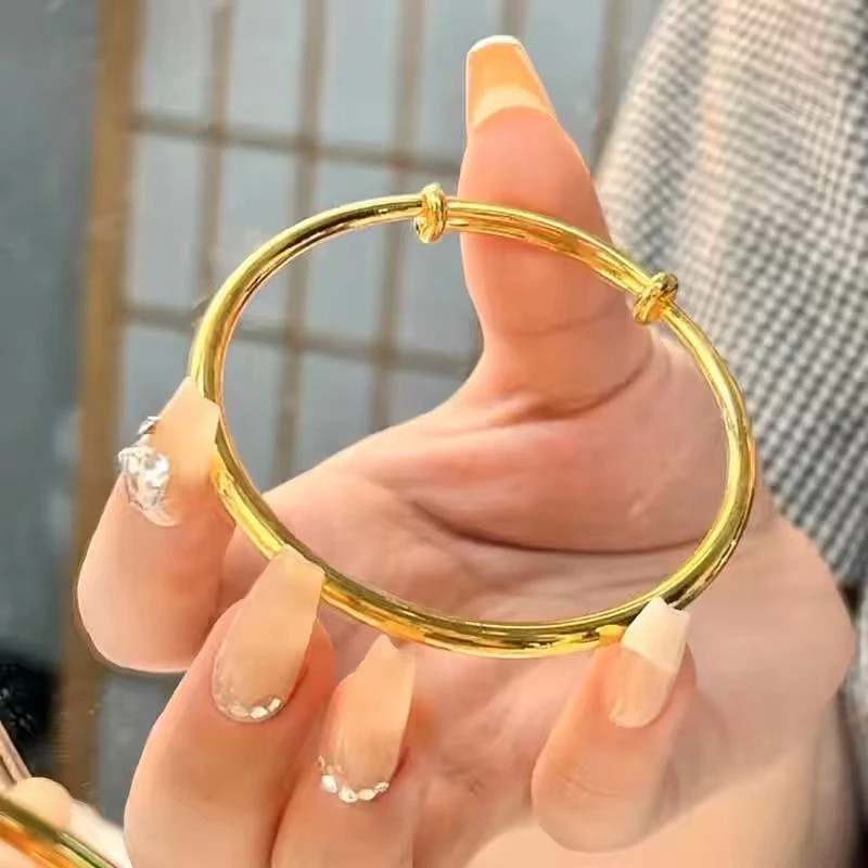 铜合金手镯 S-16-光面素圈推拉手镯经典百搭