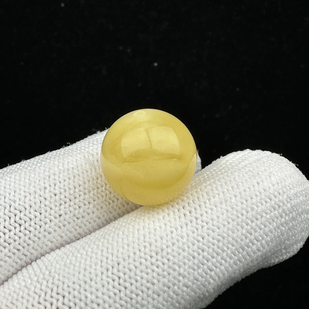 R6358天然原矿俄料蜜蜡 单珠15.4mm支持复检
