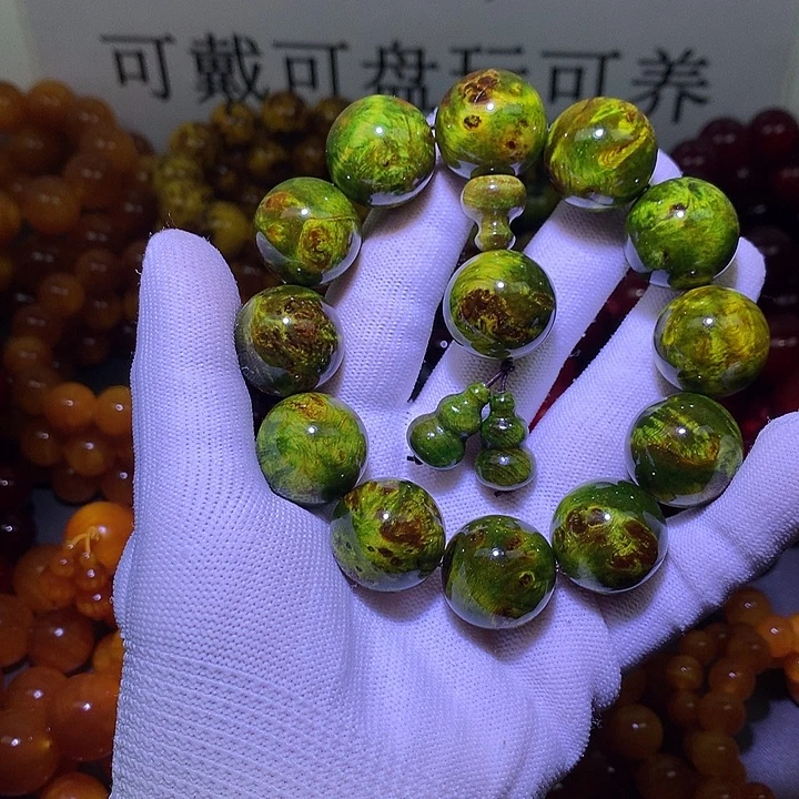 松木（琥珀木）手串/手链2.0 水墨丹青留疤高货