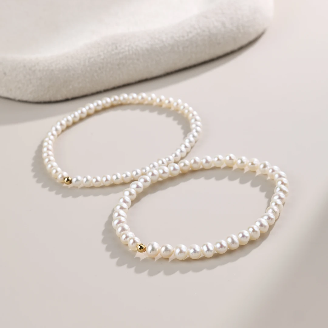 【举石臻选】TA0724-127-5淡水有核珍珠手串18k（一件/多样性发）E