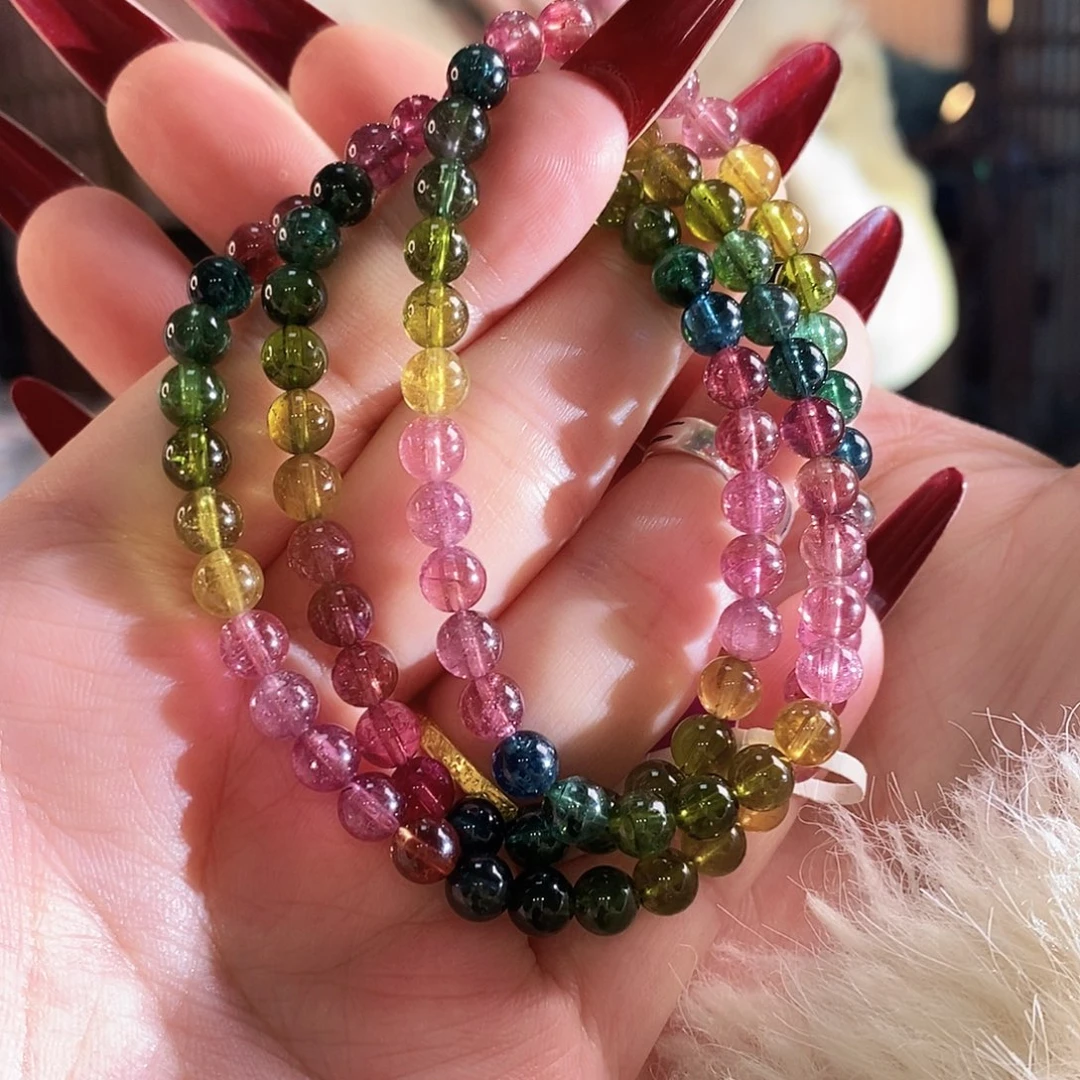 未镶嵌碧玺手链G2608三圈多样性发1