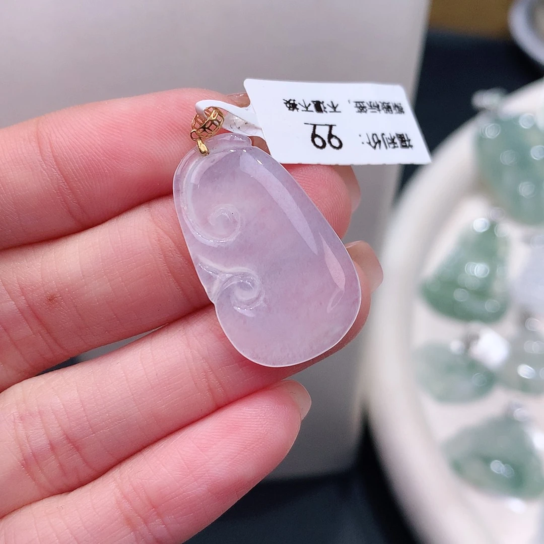 颈饰18K金镶嵌翡翠开播福利