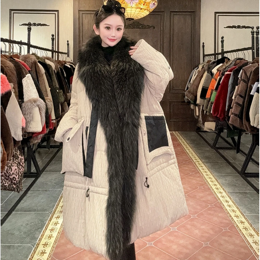 【DCP•Flagship store】85060-E 2025新款时尚貉子毛鹅绒外套