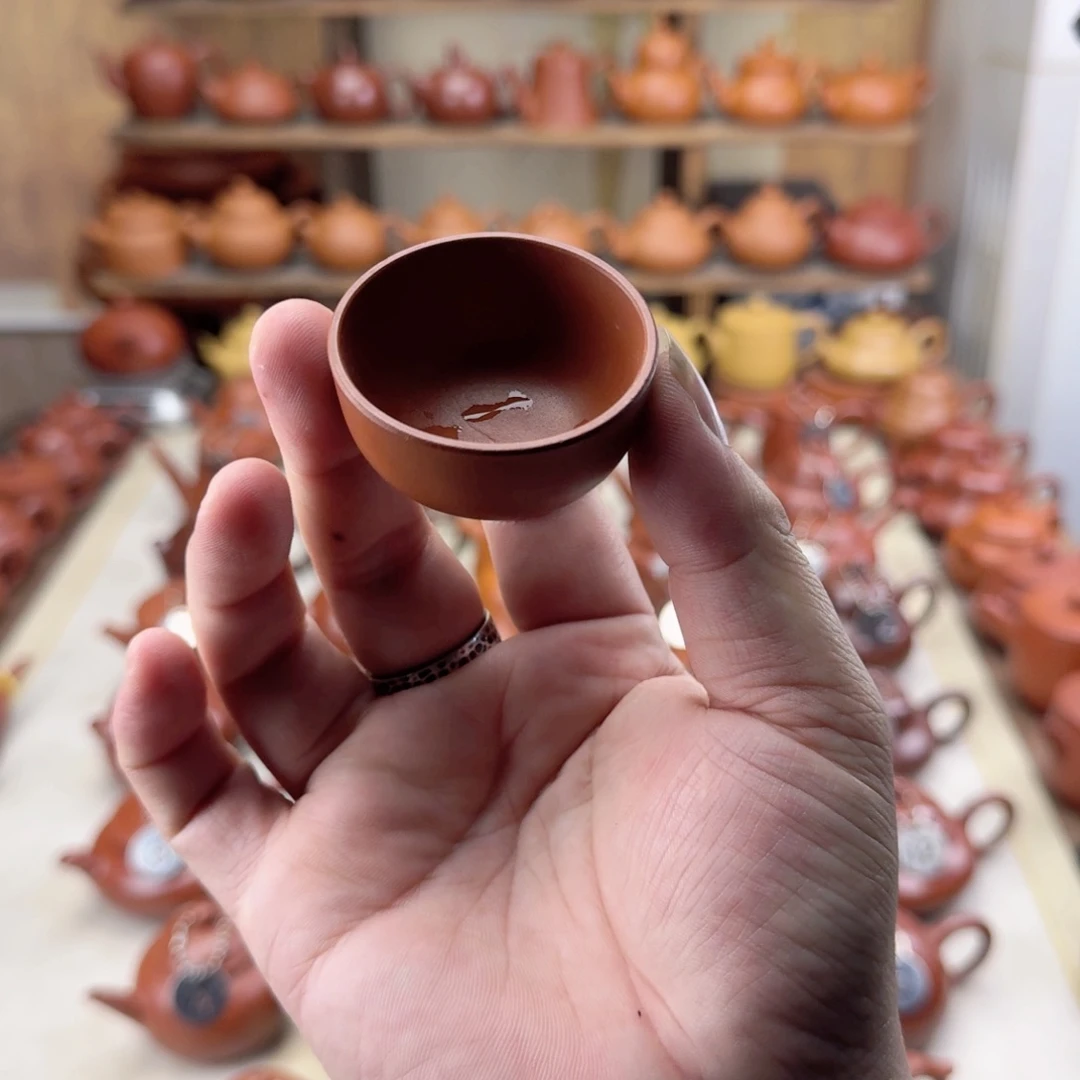 紫砂茶壶信*朱泥小杯6个