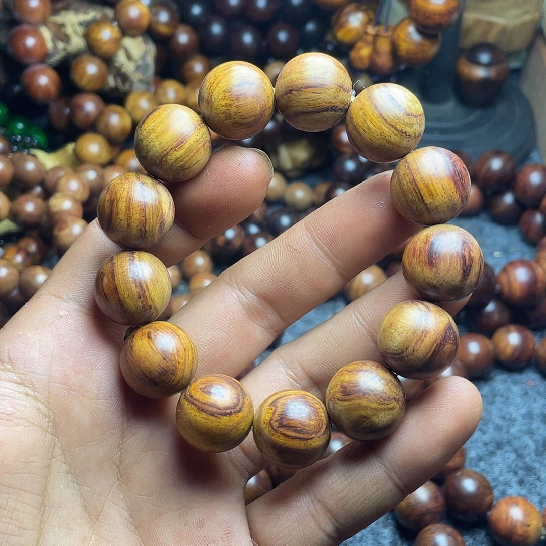 降香黄檀海黄新料手串1.8cm无胶无蜡