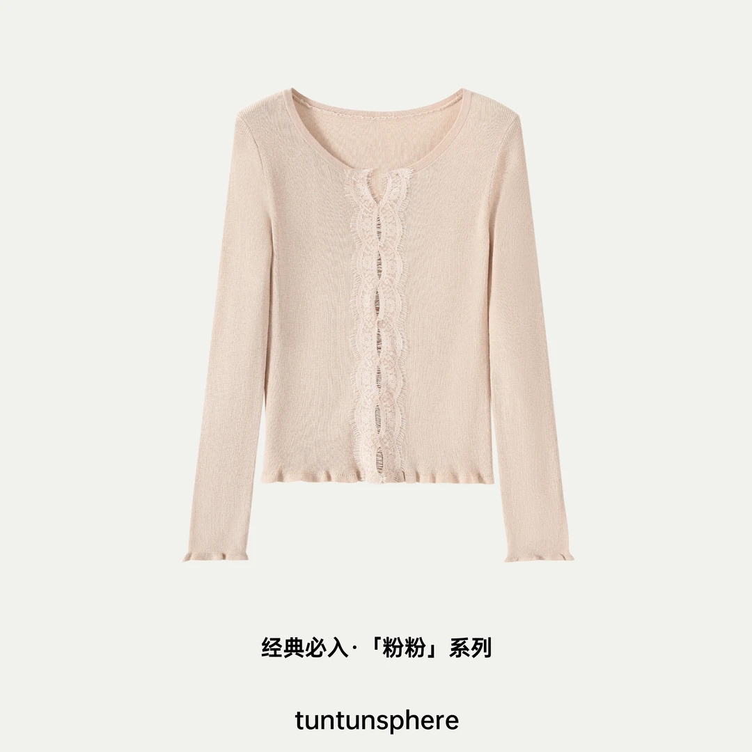 【坨坨 tuntun】软软少女 莱赛尔定染水溶花边蕾丝上衣