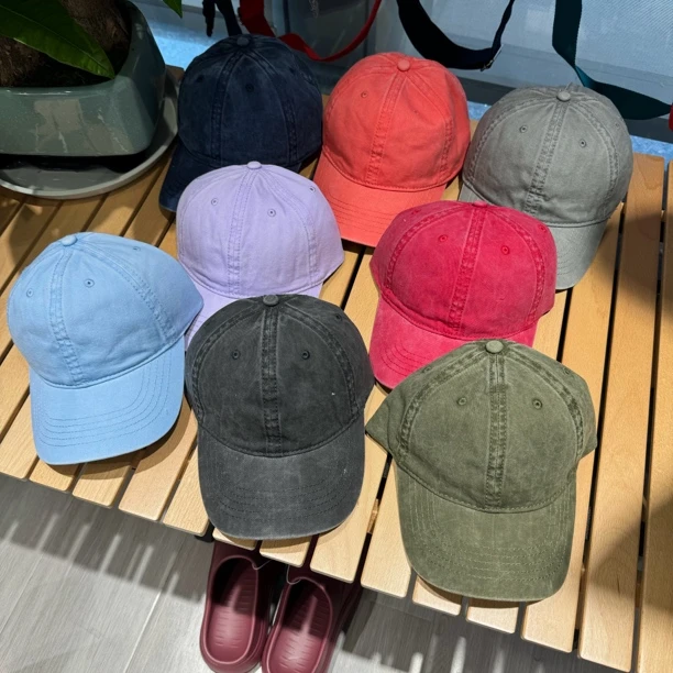 这个真好 复古水洗做旧牛仔风男女纯棉鸭舌帽