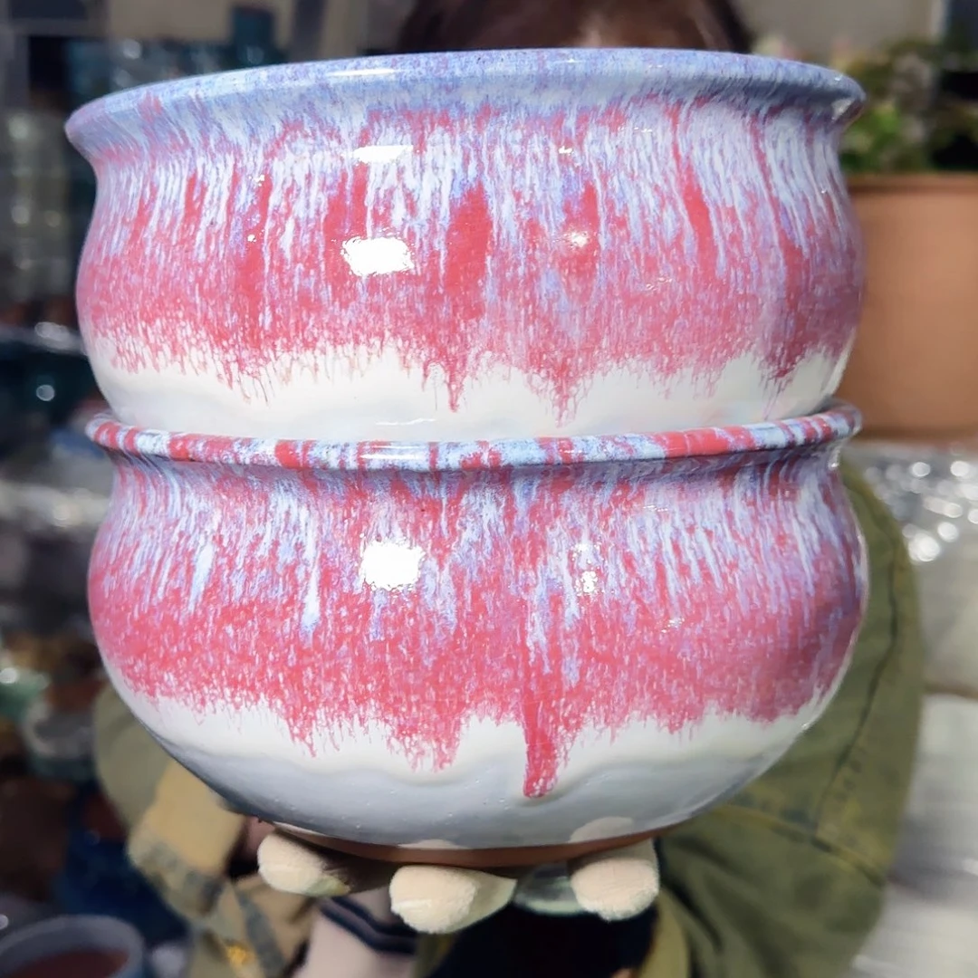 紫砂花盆高11口20