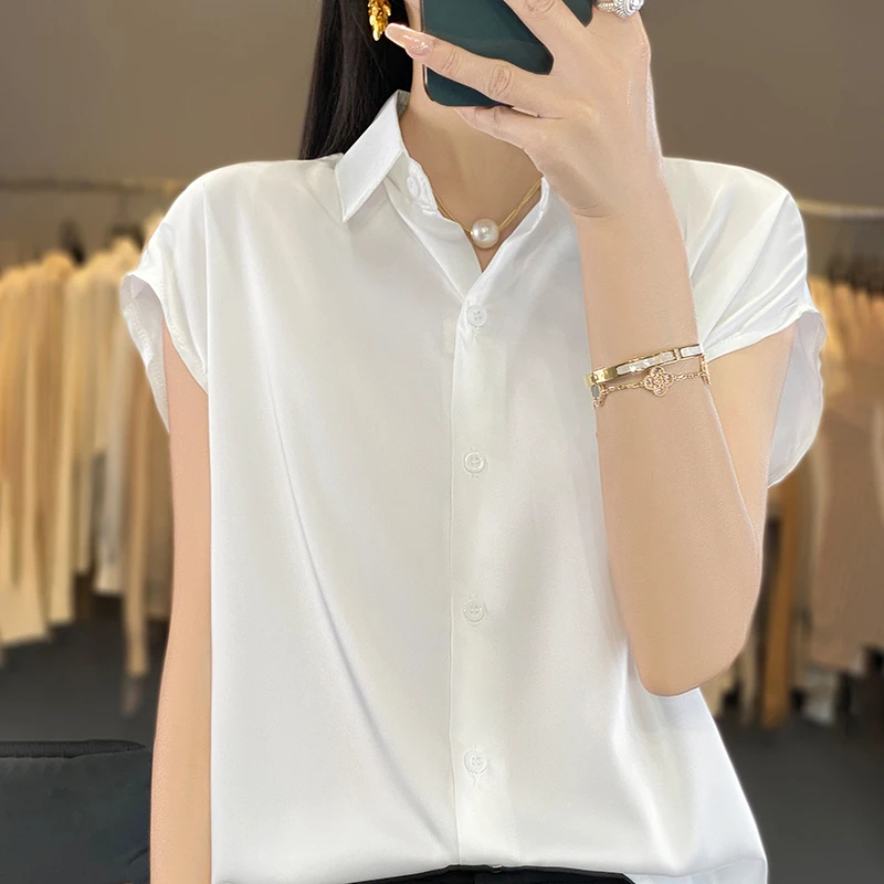 【醋酸缎】 轻职风小众气质设计感衬衫-D17