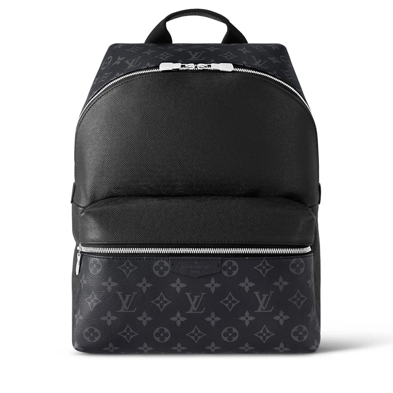 99新 LV Discovery黑色老花拼皮8746阿波罗男士双肩包背包