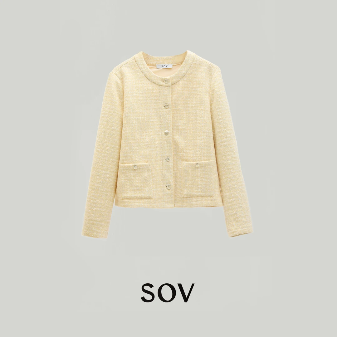 SOV "黄玫瑰" 德国进口圆机织造  小香风外套