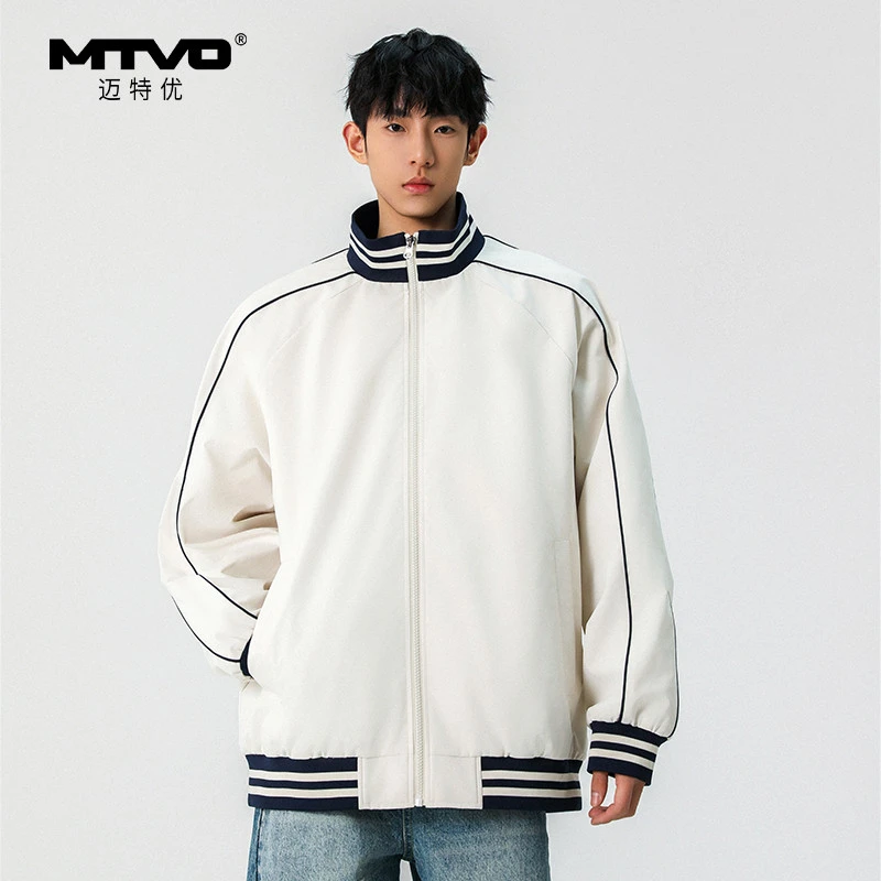 MTVO迈特优春季梭织立领男士夹克运动百搭情侣宽松潮流外套9962