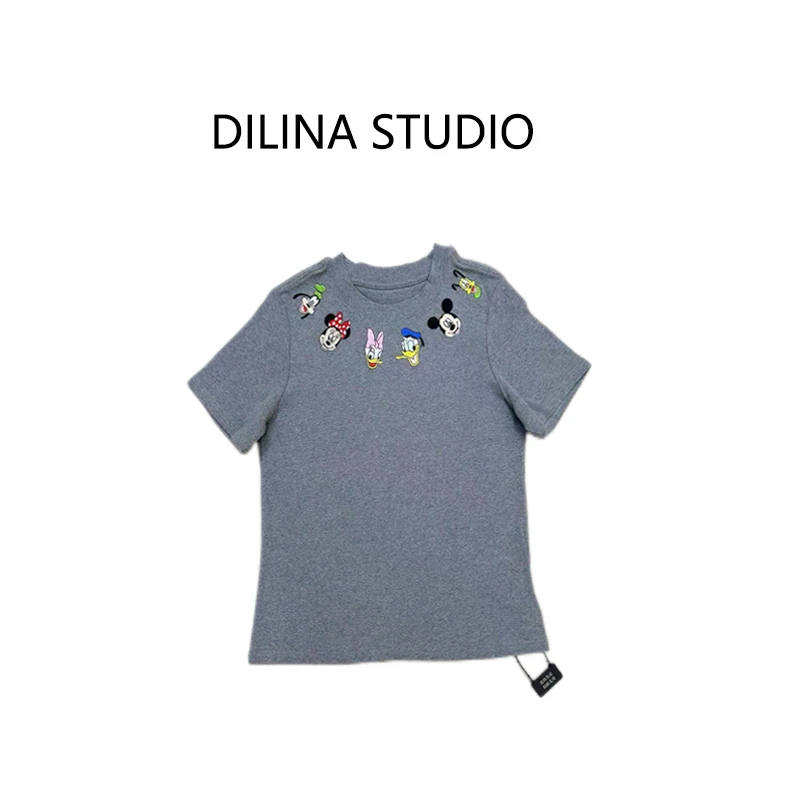 【动物总动员】2025新款时尚圆领短袖T恤简约百搭女夏季宽松显瘦