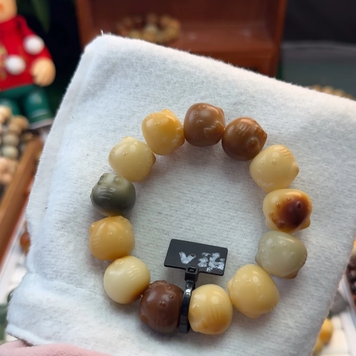 菩提根/象牙果手串卡20雕刻工艺干磨微瑕