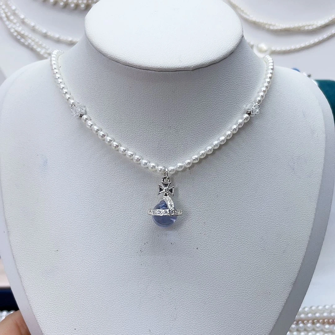 颈饰银S925镶嵌淡水珍珠