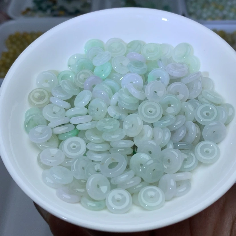 【闪购商品】翡翠手链未镶嵌卡9冰平安扣10颗