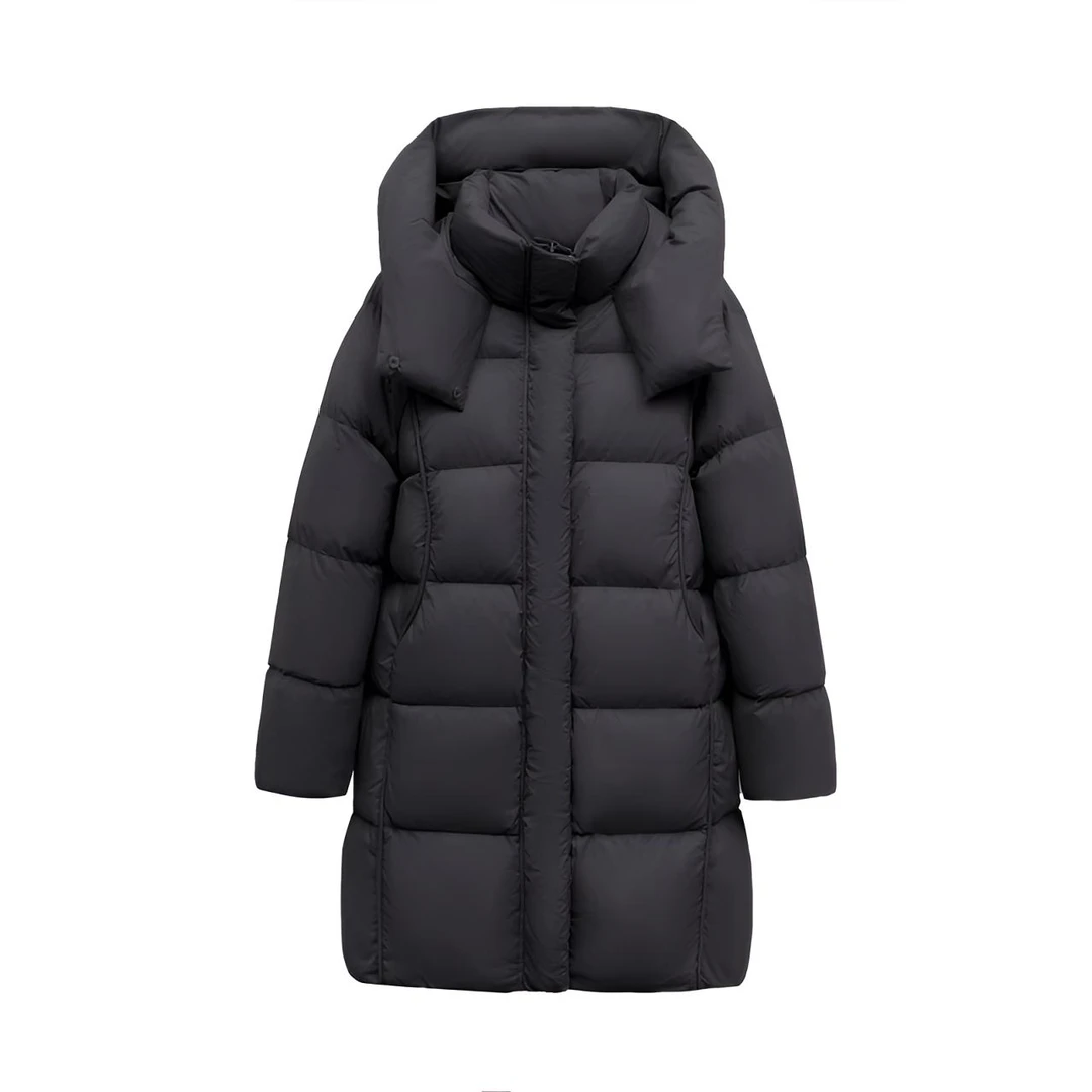 【95白鹅绒】云朵泡芙短款加厚连帽中长款保暖羽绒服8805