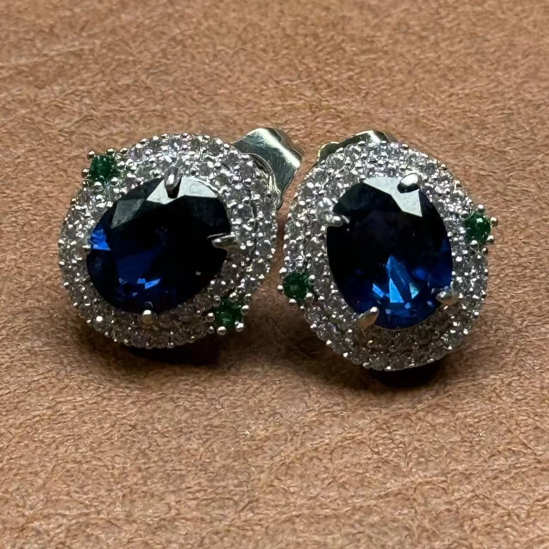 直播专属 天然 红蓝宝石耳饰 多样性发一 YE0002