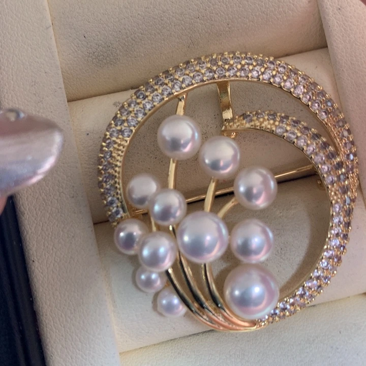 未镶嵌胸饰淡水珍珠