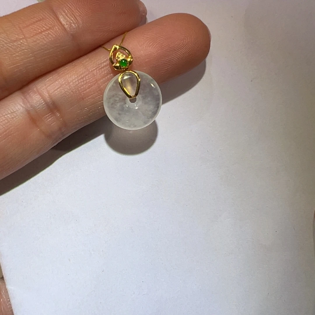 翡翠颈饰18K金镶嵌吊坠