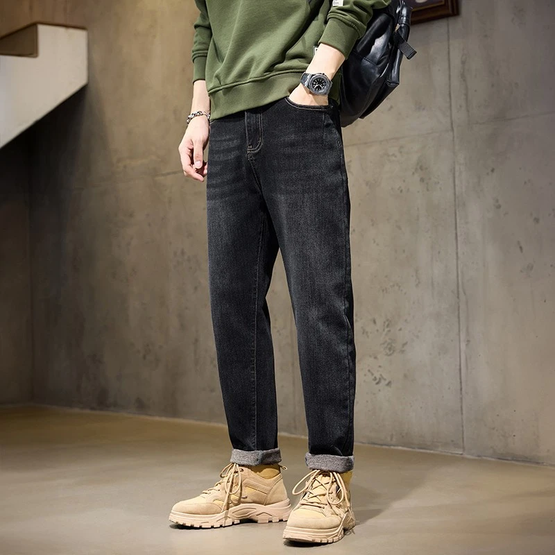 锥形牛仔裤男士美式潮牌春秋季新款宽松直筒潮流百搭休闲长裤子