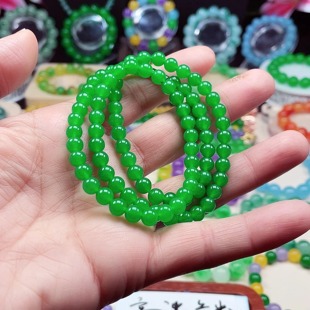 翡翠未镶嵌颈饰卡6翡翠珠链男女款07