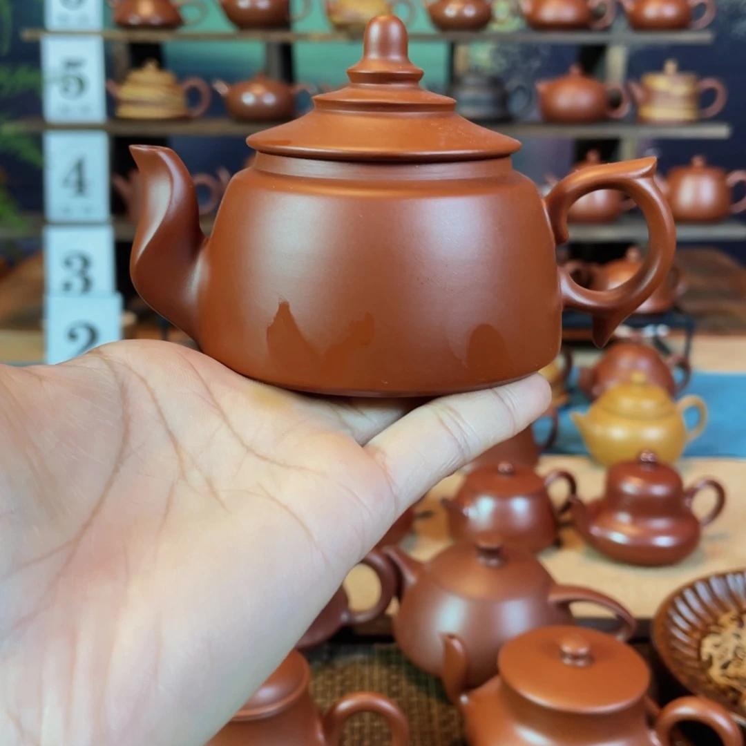 茶壶紫砂奥***品潮州手工手拉朱泥凤凰台