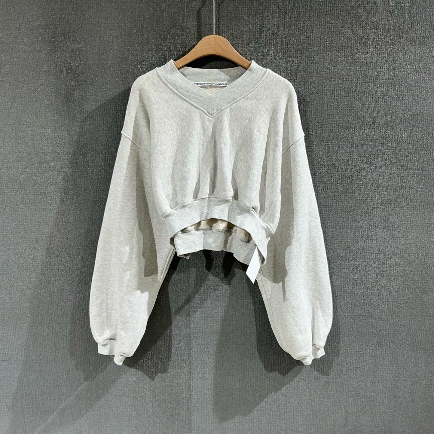 99新 ALEXANDER WANG （pm）字母刺绣短款卫衣 xs码/2896