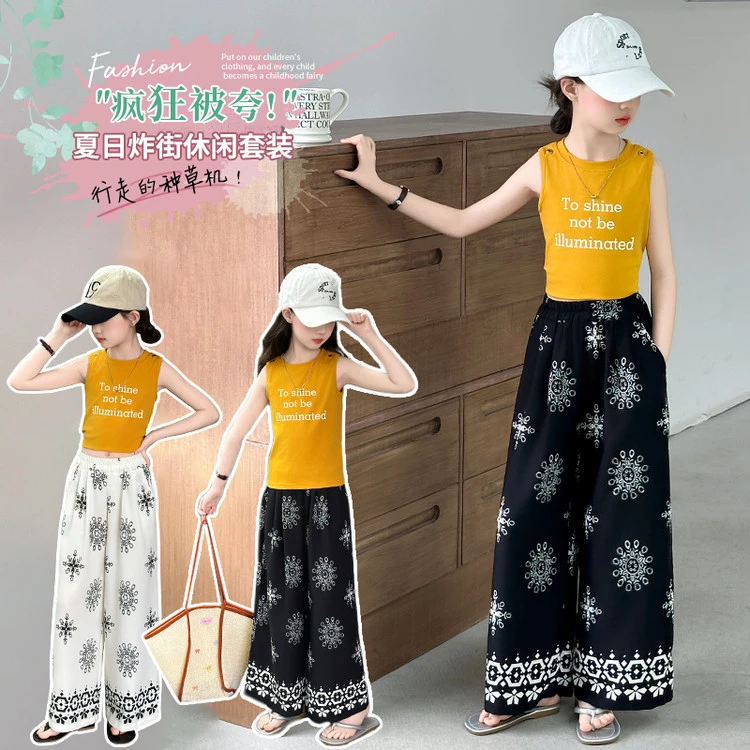 长裤B类夏季甜美女休闲裤夏日洋气直筒炸街韩版