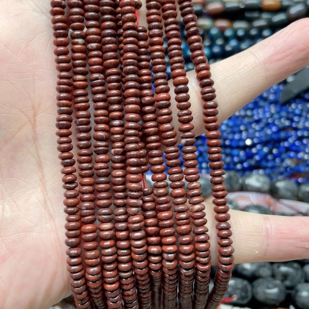玛瑙/玉髓合金珠宝半成品一条4.6mm红伊丁算盘