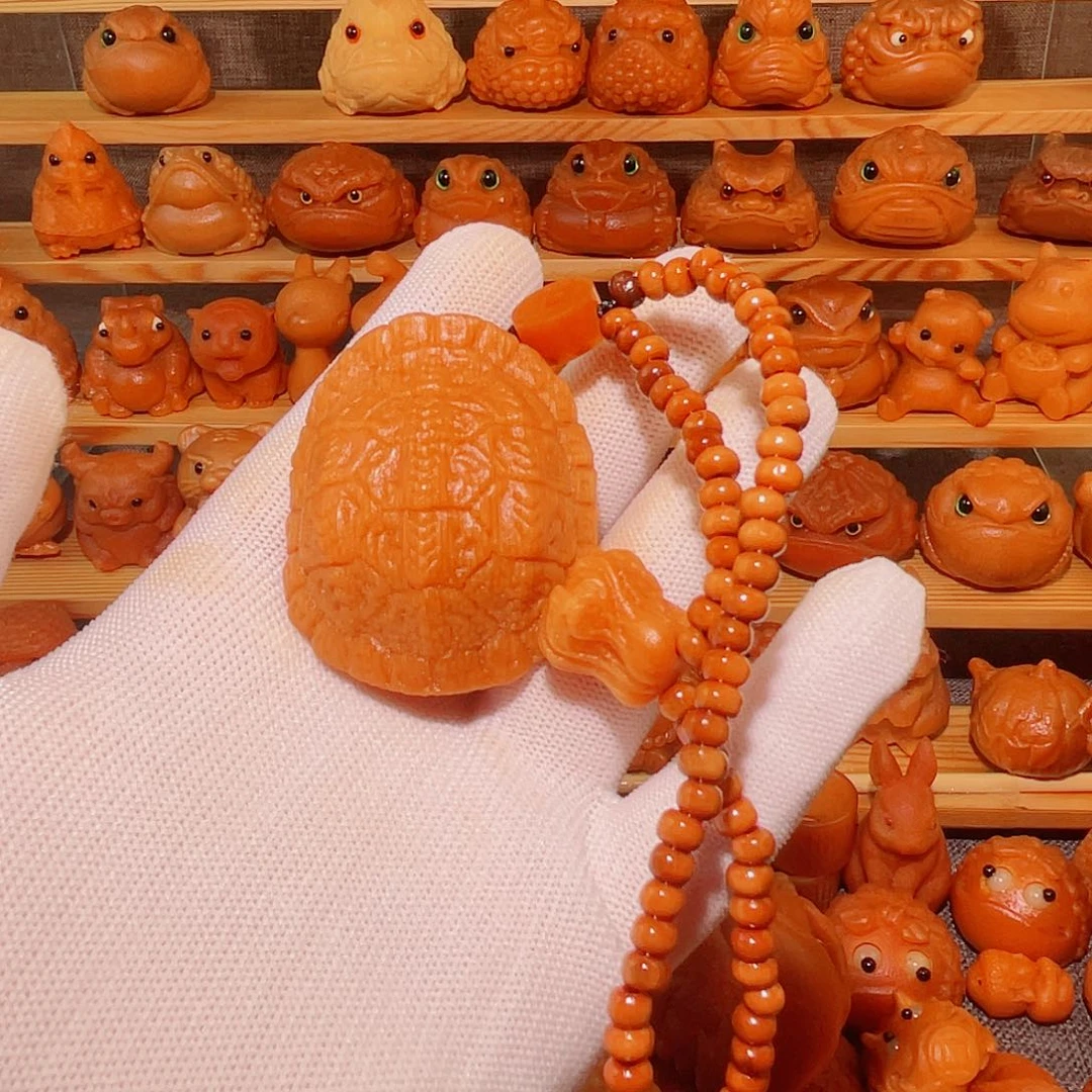 竹胖*鱼实心竹手把件雕刻