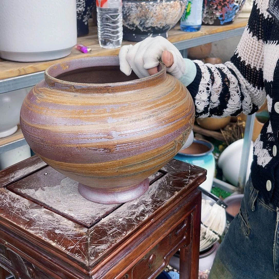紫砂花盆王嫂花盆直播0602-295高21口17