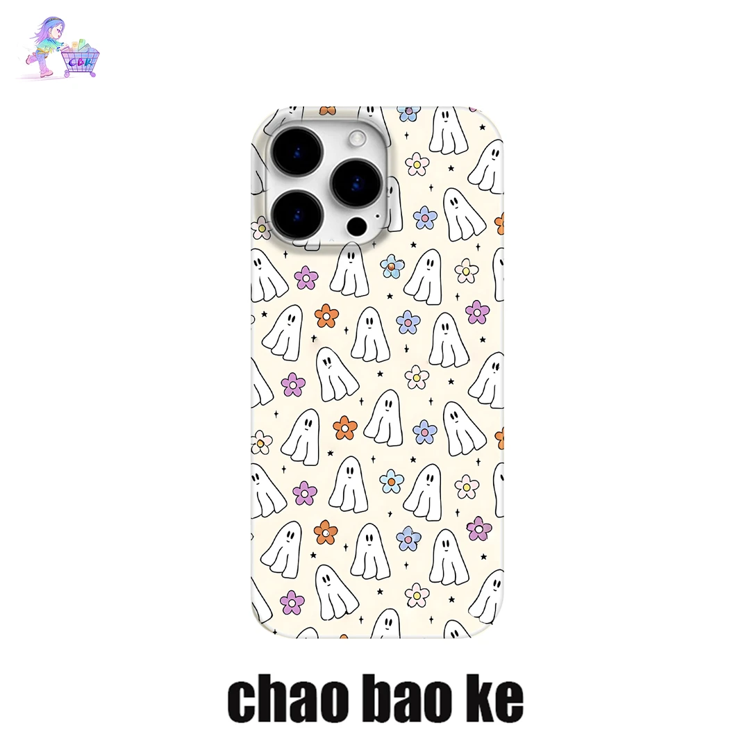 幽灵小花手机壳适用于苹果16promax卡通iphone15pro小众14/13个性