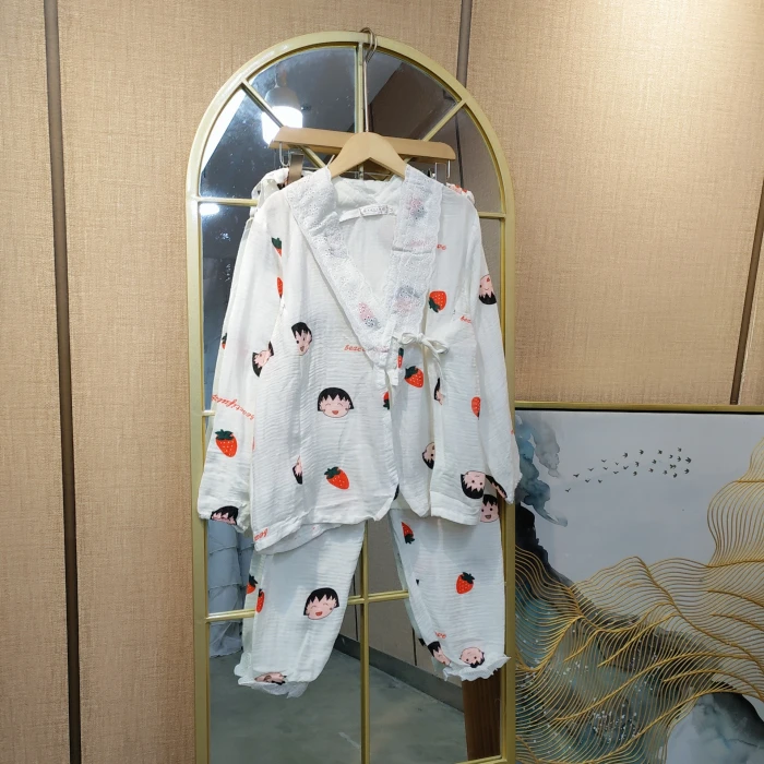 LC106孕妇白色月子服套装M90-110