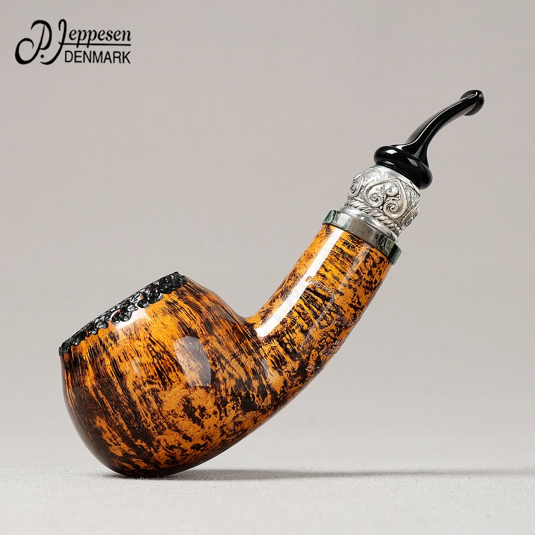 丹麦吉普森 IDA Boutique典藏4级 斗口雕刻 银圈 手工石楠木烟斗