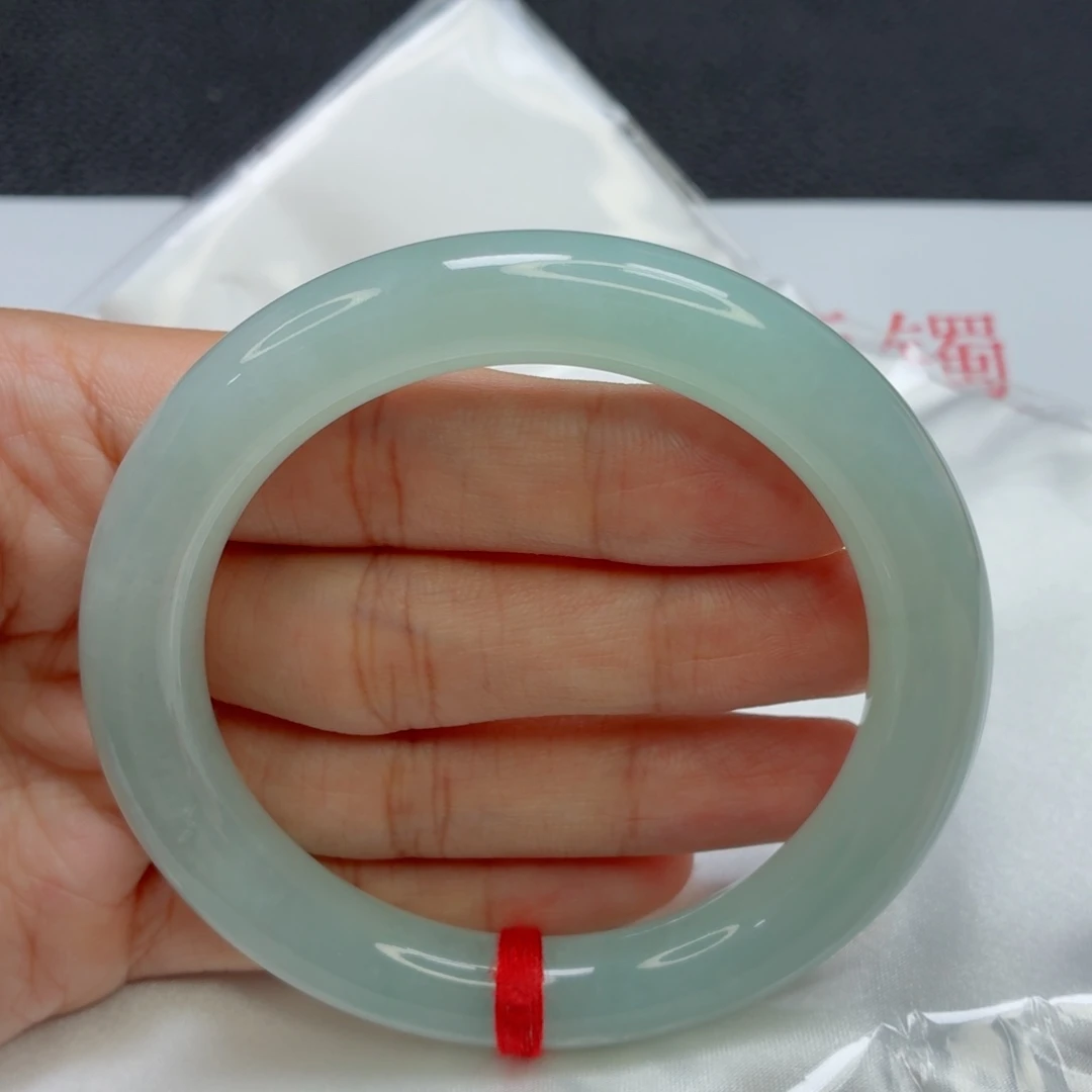 翡翠未镶嵌手镯老坑冰胶薄荷蓝019