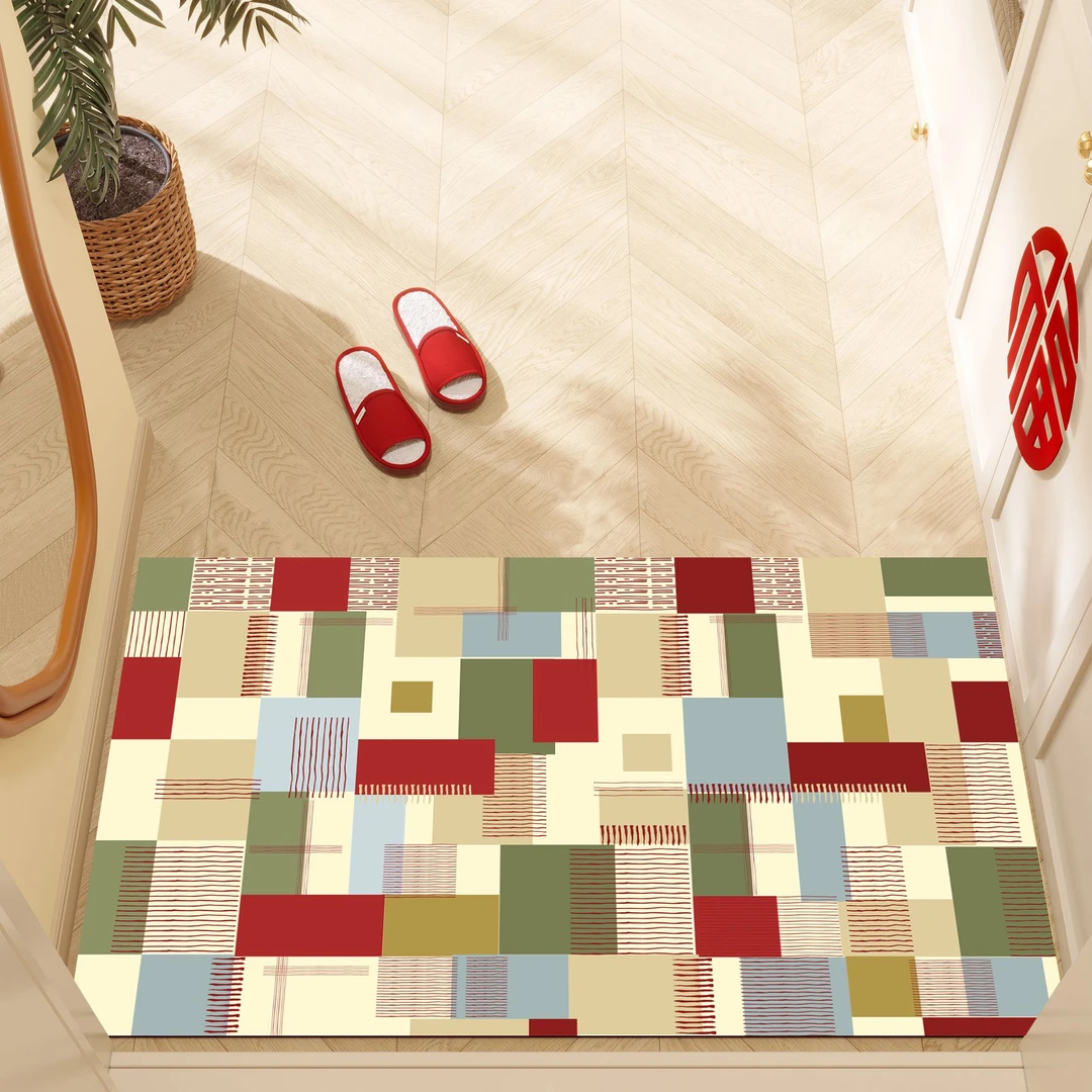 新款入户门地垫吸水皮革防滑速干家用硅藻泥轻奢科技皮卫生间浴室