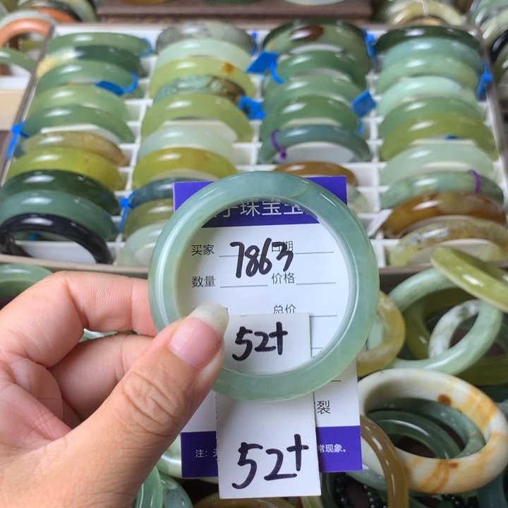 未镶嵌蛇纹石玉手镯7863